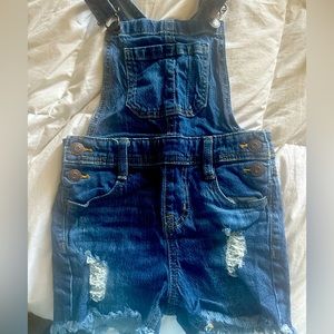 Cat and Jack little girls short overalls